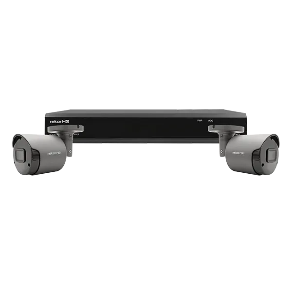 ESP RHD4KB2G2TB Rekor HD 4 Channel HD 2TB 2x Grey Bullet Camera Kit
