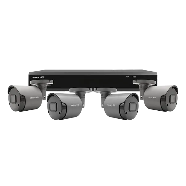 ESP RHD8KB4G4TB Rekor HD 8 Channel HD 4TB 4x Grey Bullet Camera Kit