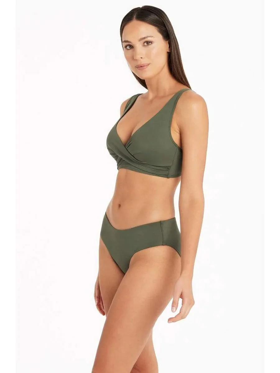 Essentials Cross Front Bra in Khaki