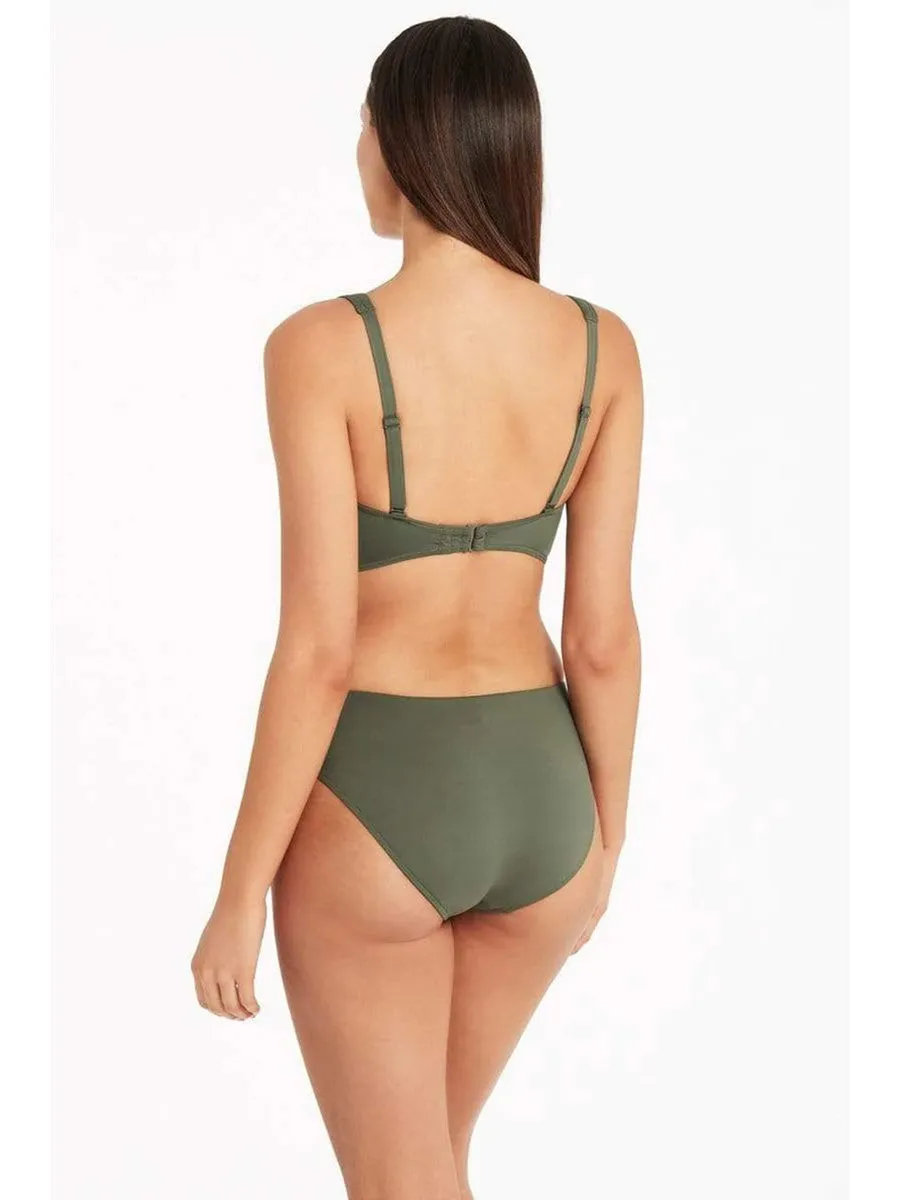 Essentials Cross Front Bra in Khaki