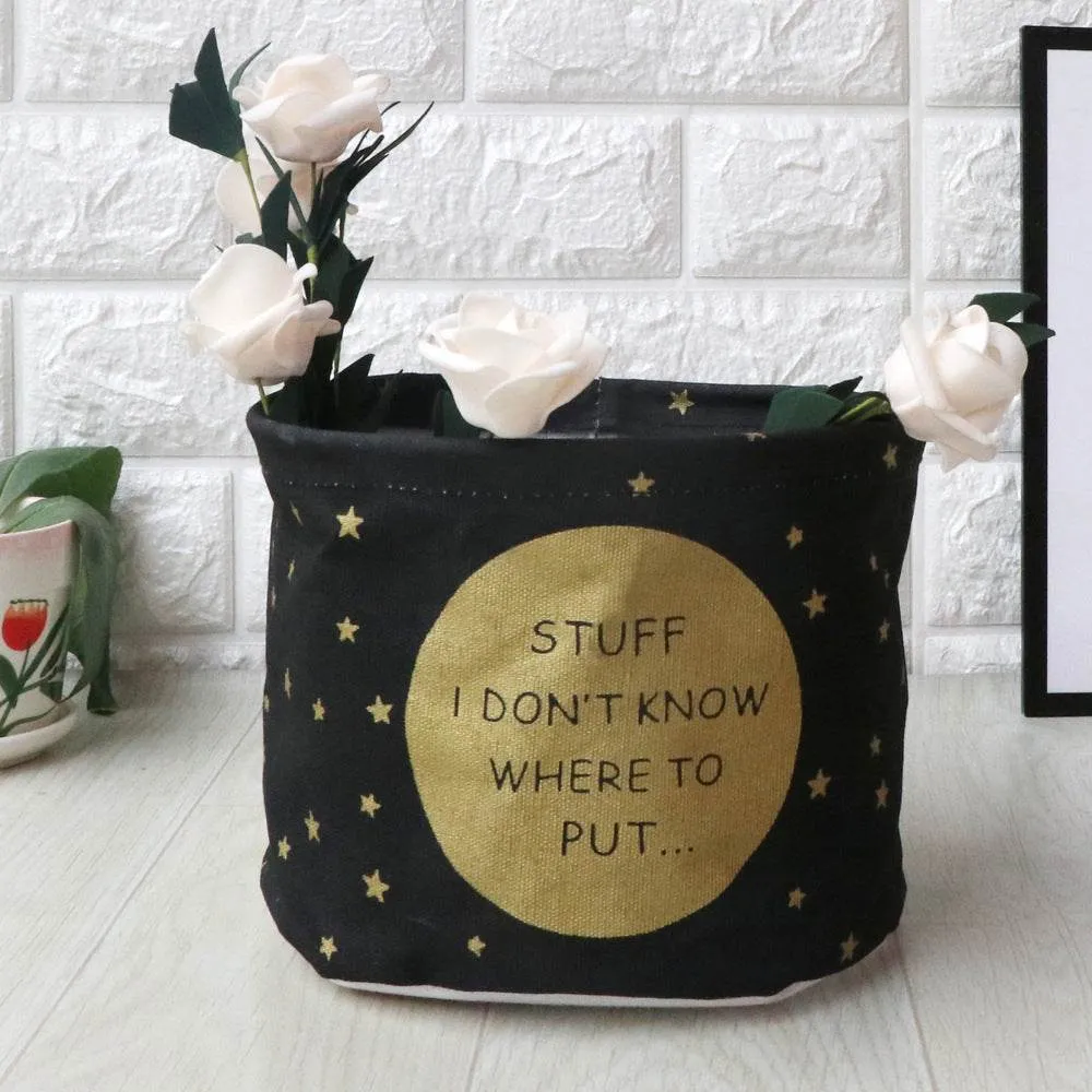 Fabric waterproof foldable storage basket