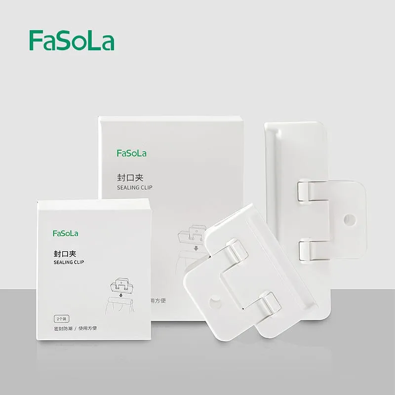 FaSoLa Small Sealing Clips - White, 6*3*2cm, 2-Pack