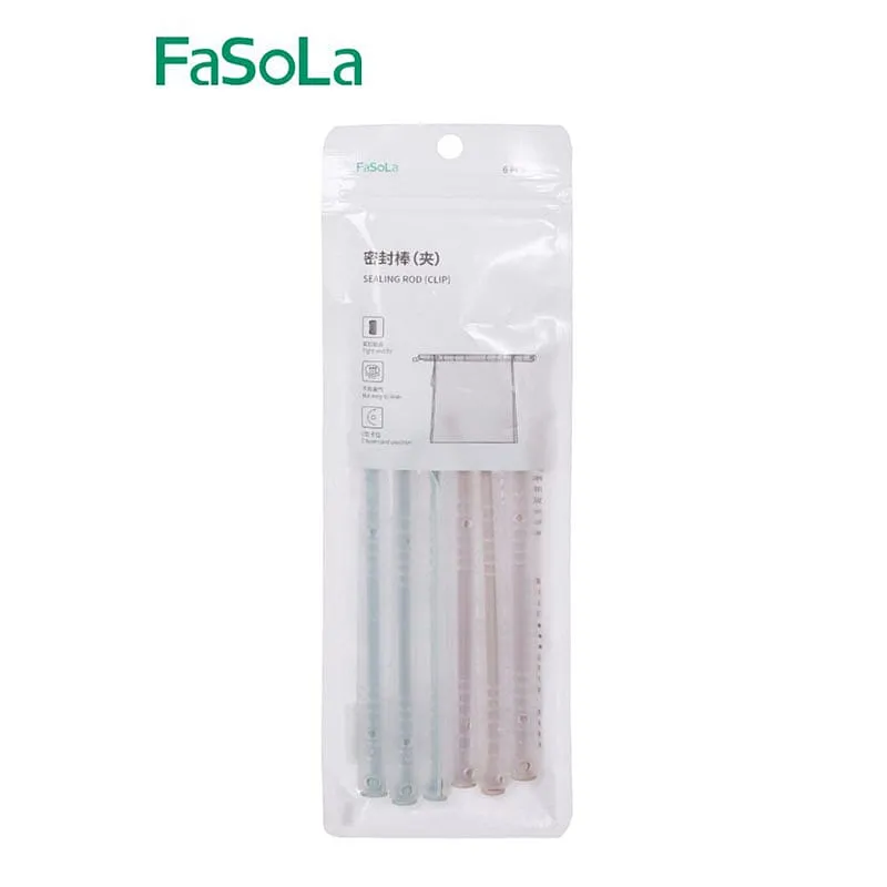 FaSoLa Thickened PP Sealing Rods - Olive Green & Lotus Pink, 12cm, 6 Pieces X3