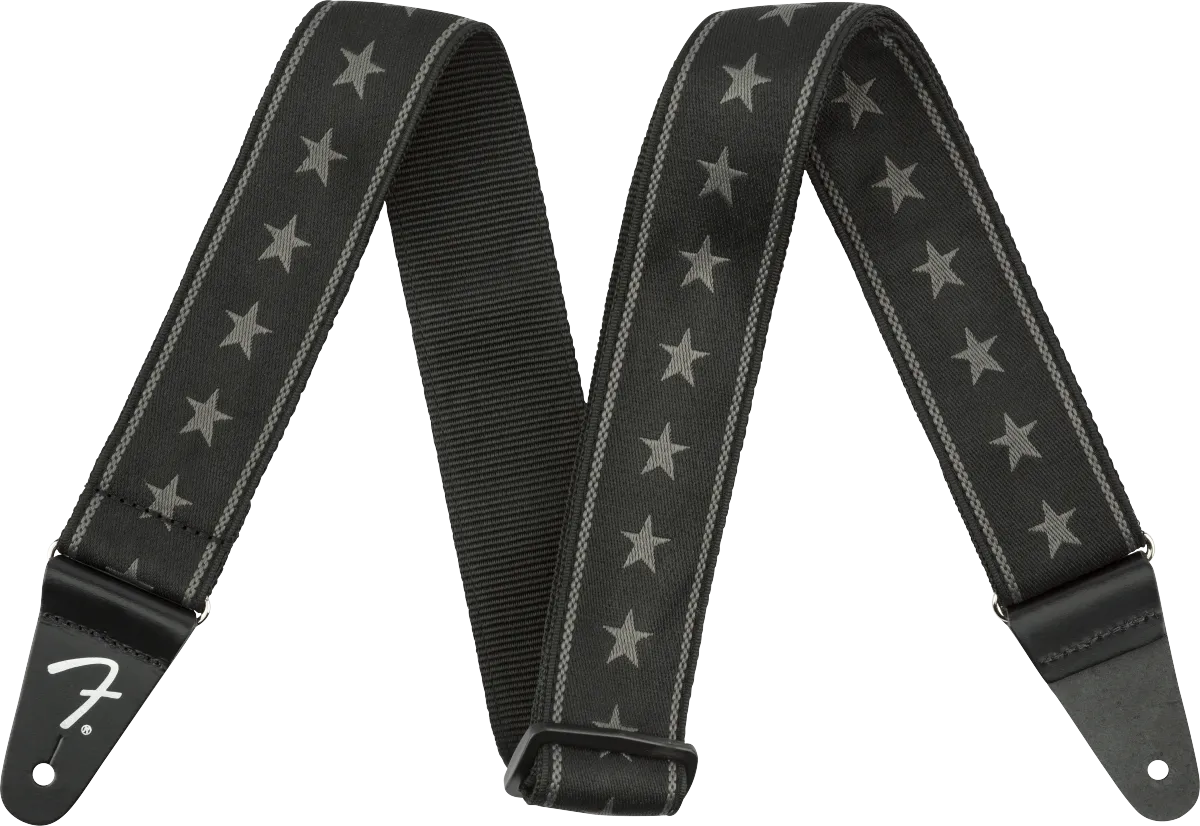 Fender® Nylon Stars and Stripes Strap, Black/Grey