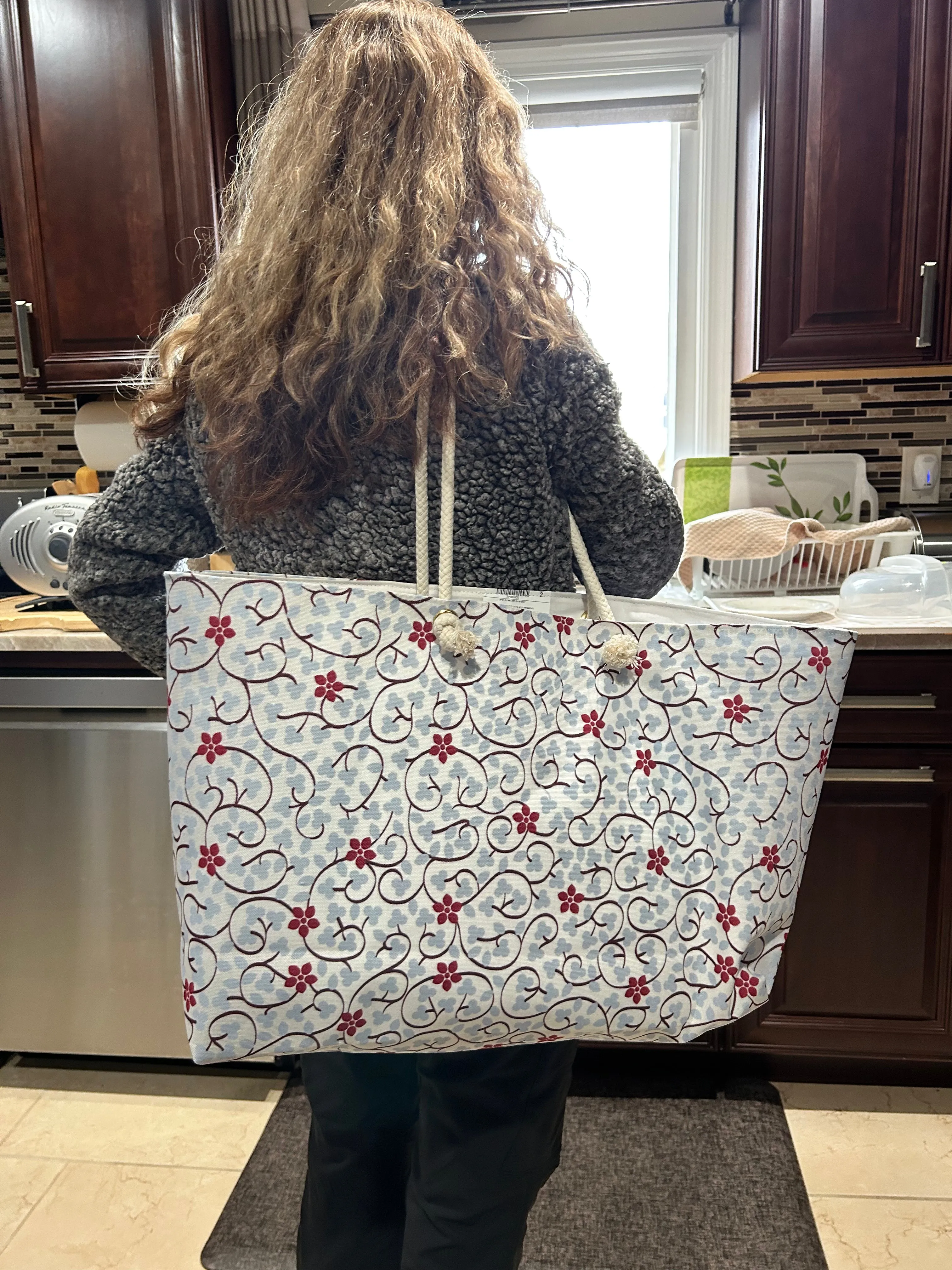 Floral Cream Weekender Bag