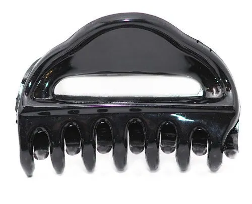 French Black Plastic Open Hair Claw