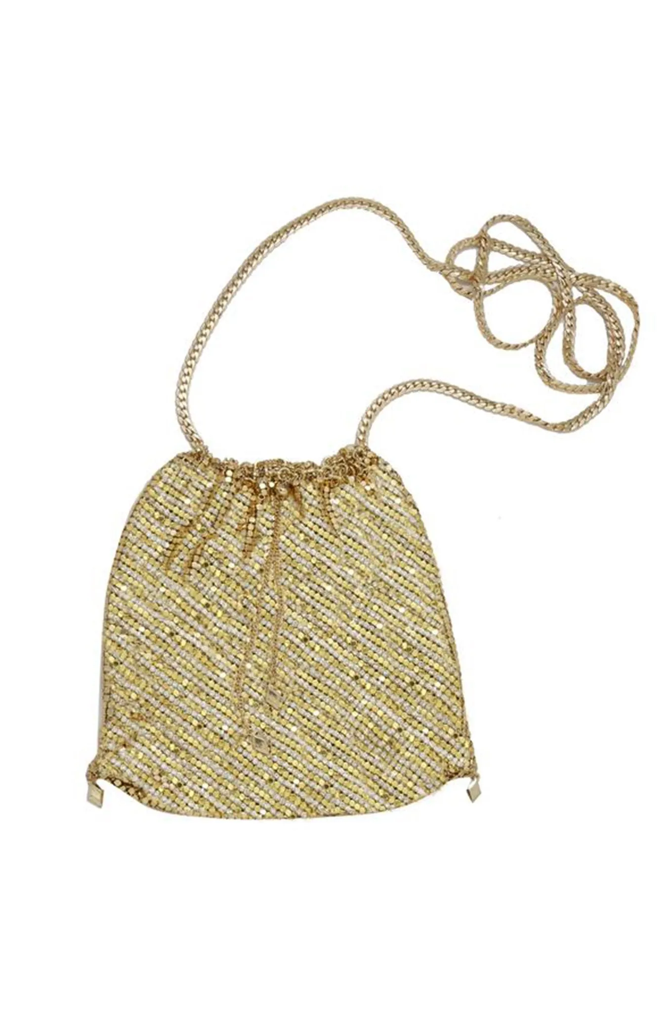 Gold Shimmer Pouch with Gold Shoulder Chain