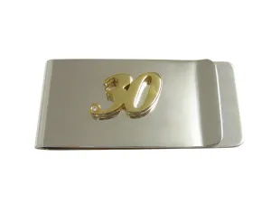 Gold Toned 30 Years Money Clip