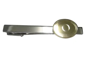 Gold Toned Etched Oval Letter O Monogram Tie Clip