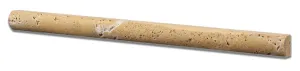 Gold / Yellow 3/4" X 12" Travertine Bullnose Pencil Liner Trim