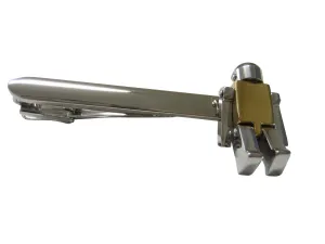 Golden Chrome Robot with Rhodium Plated Tie Clips