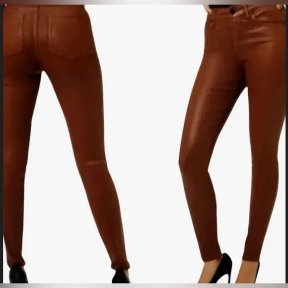 GOOD AMERICAN Good Legs Coated Skinny Ankle Jean In Tortoiseshell Sz *8/10/12