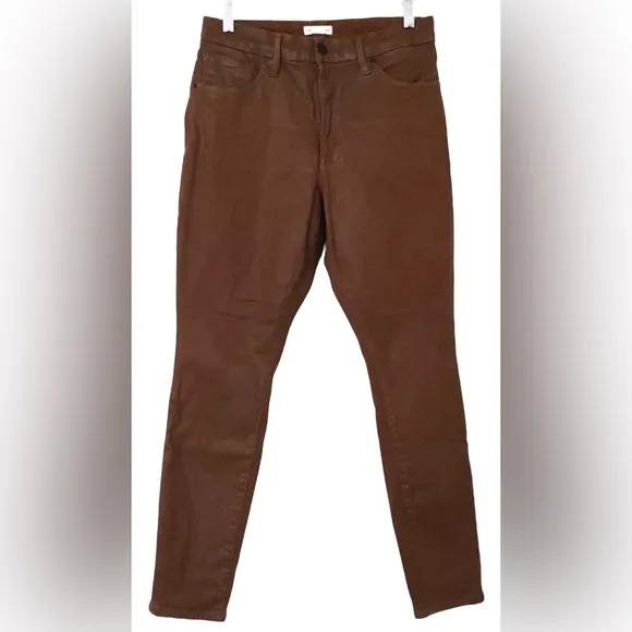 GOOD AMERICAN Good Legs Coated Skinny Ankle Jean In Tortoiseshell Sz *8/10/12