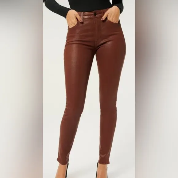 GOOD AMERICAN Good Legs Coated Skinny Ankle Jean In Tortoiseshell Sz *8/10/12
