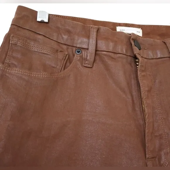 GOOD AMERICAN Good Legs Coated Skinny Ankle Jean In Tortoiseshell Sz *8/10/12