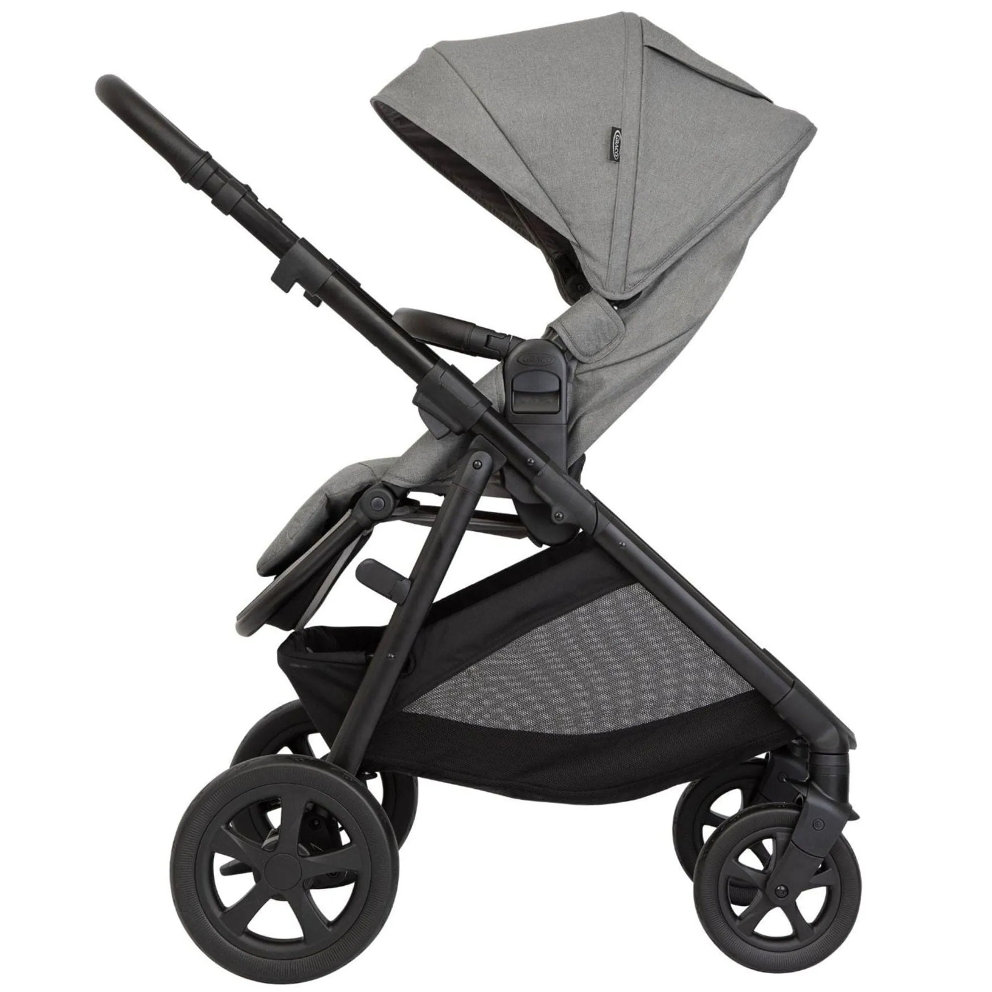 Graco Near2Me DLX Trio inc. Pushchair, Carrycot and Snuglite - Ash