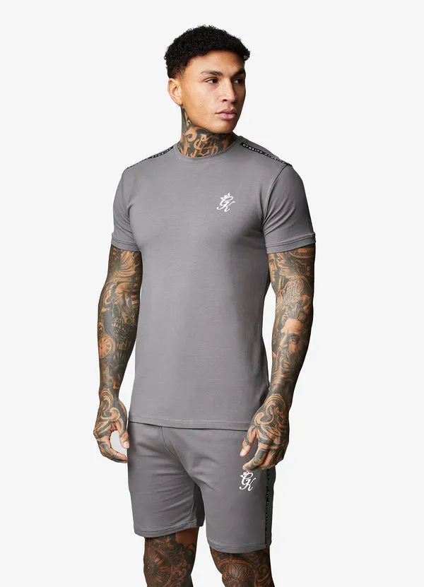 Gym King Taped Jersey T-Shirt Fossil Grey