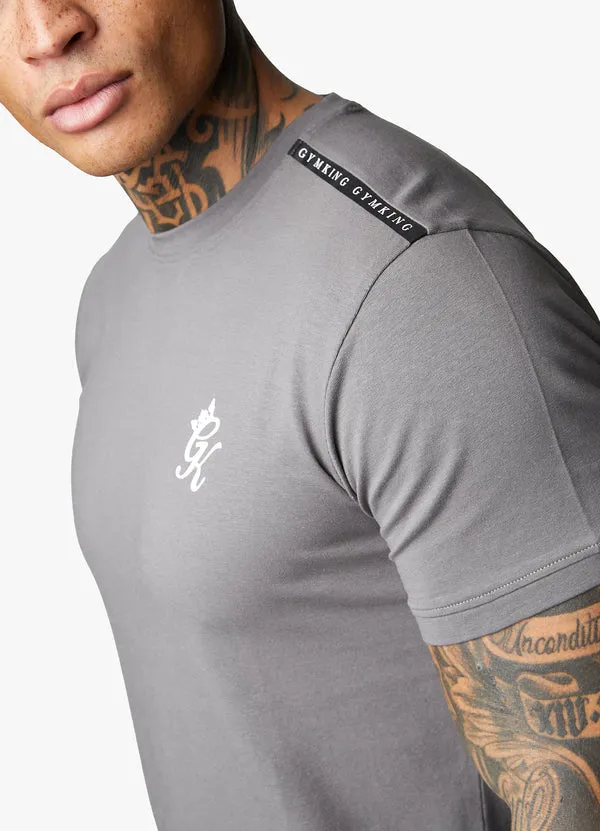Gym King Taped Jersey T-Shirt Fossil Grey