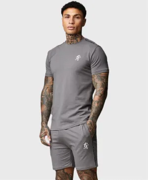 Gym King Taped Jersey T-Shirt Fossil Grey