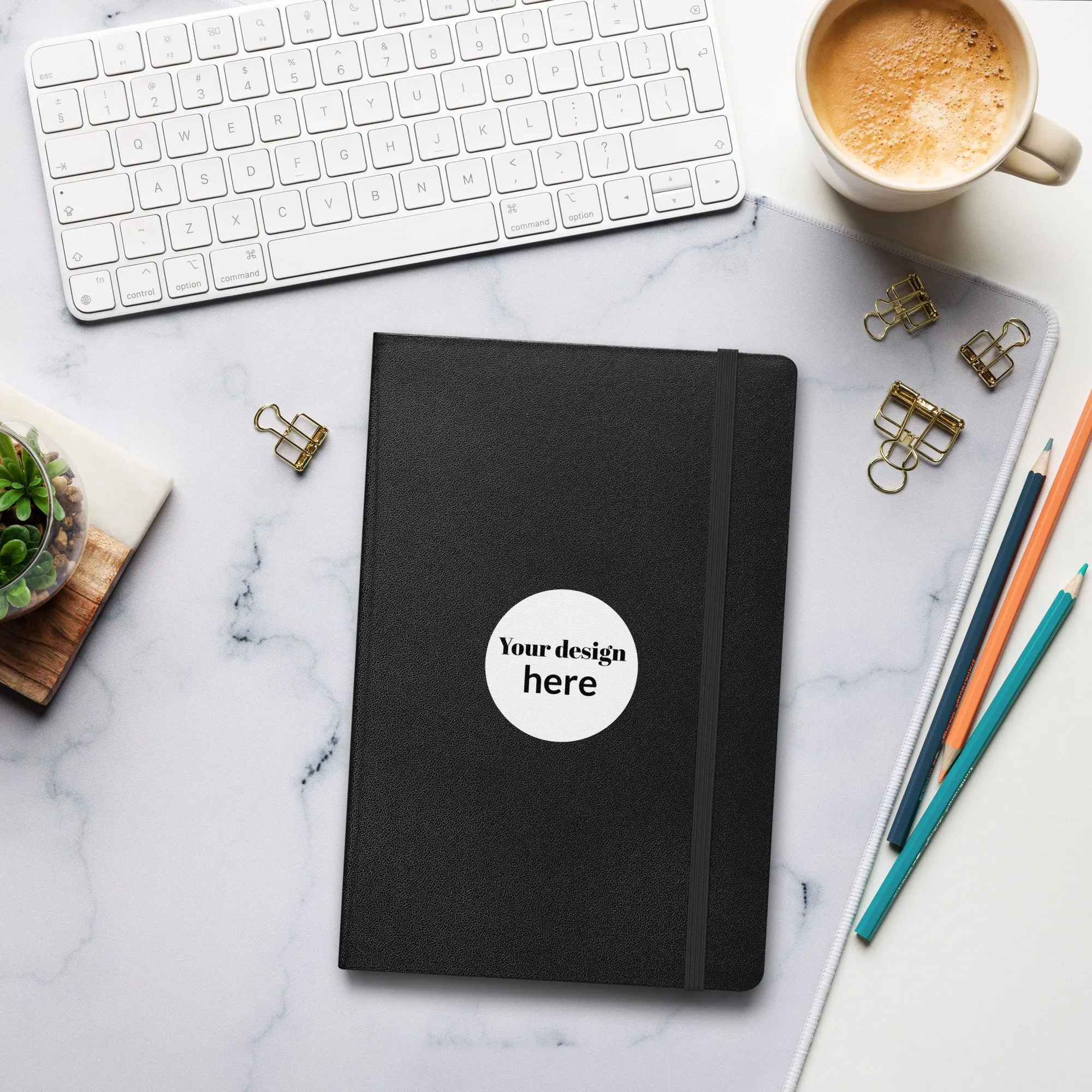 Hardcover bound notebook - flower pattern - print on demand