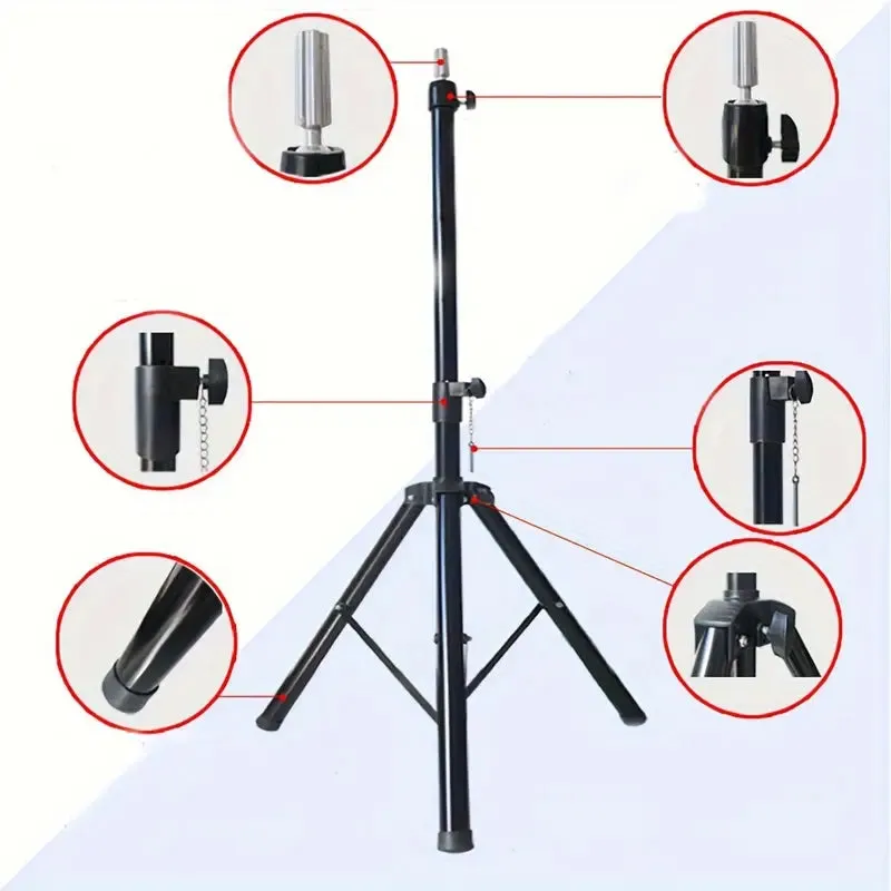 Heavy Duty Wig Stand Tripod - 120cm - Fully Adjustable - Black