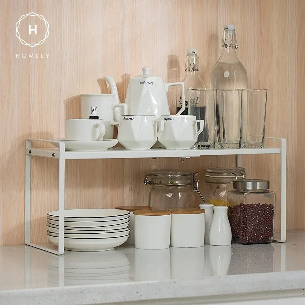 Homlly Expandable Countertop Cupboard Cabinet Stand Spice Rack Organizer Shelf