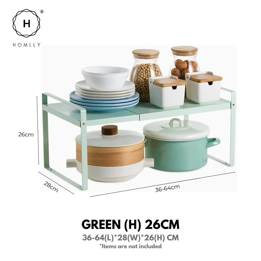 Homlly Expandable Countertop Cupboard Cabinet Stand Spice Rack Organizer Shelf