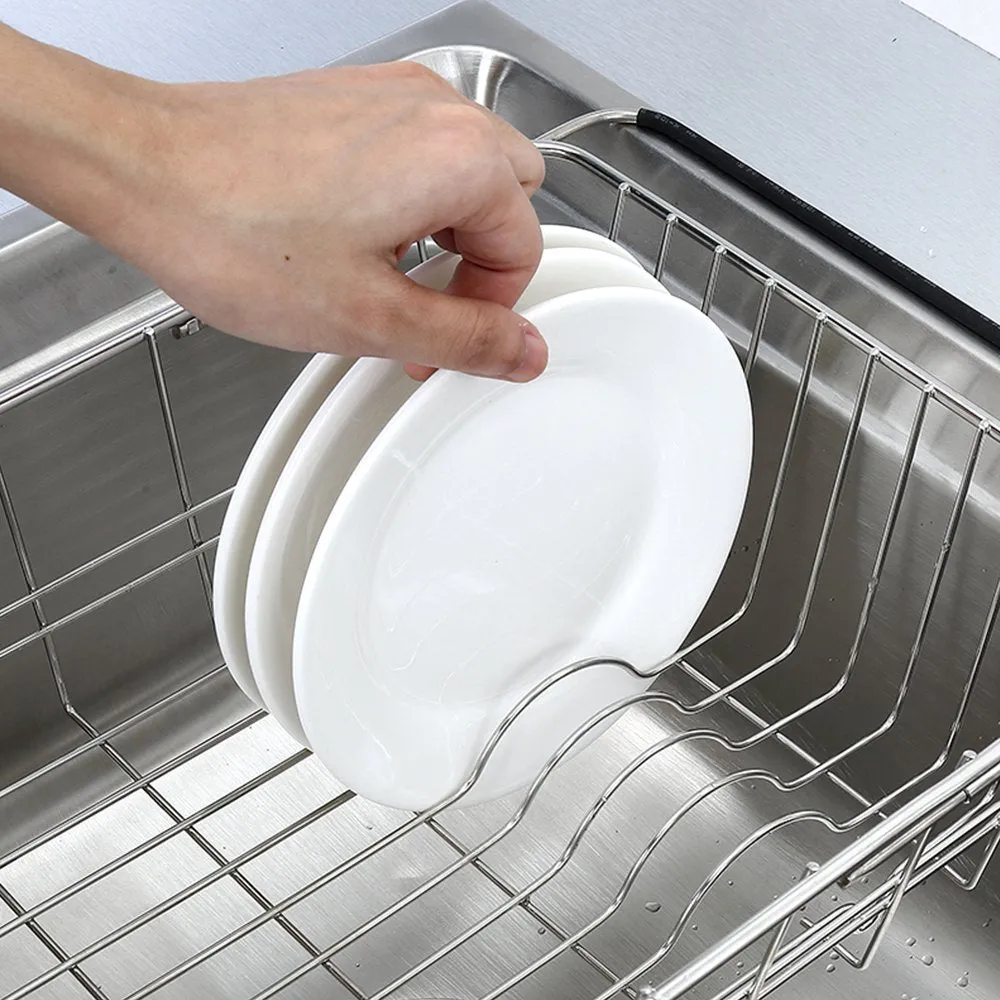 Homlly Expandable Stainless Steel Sink Dish Drainer
