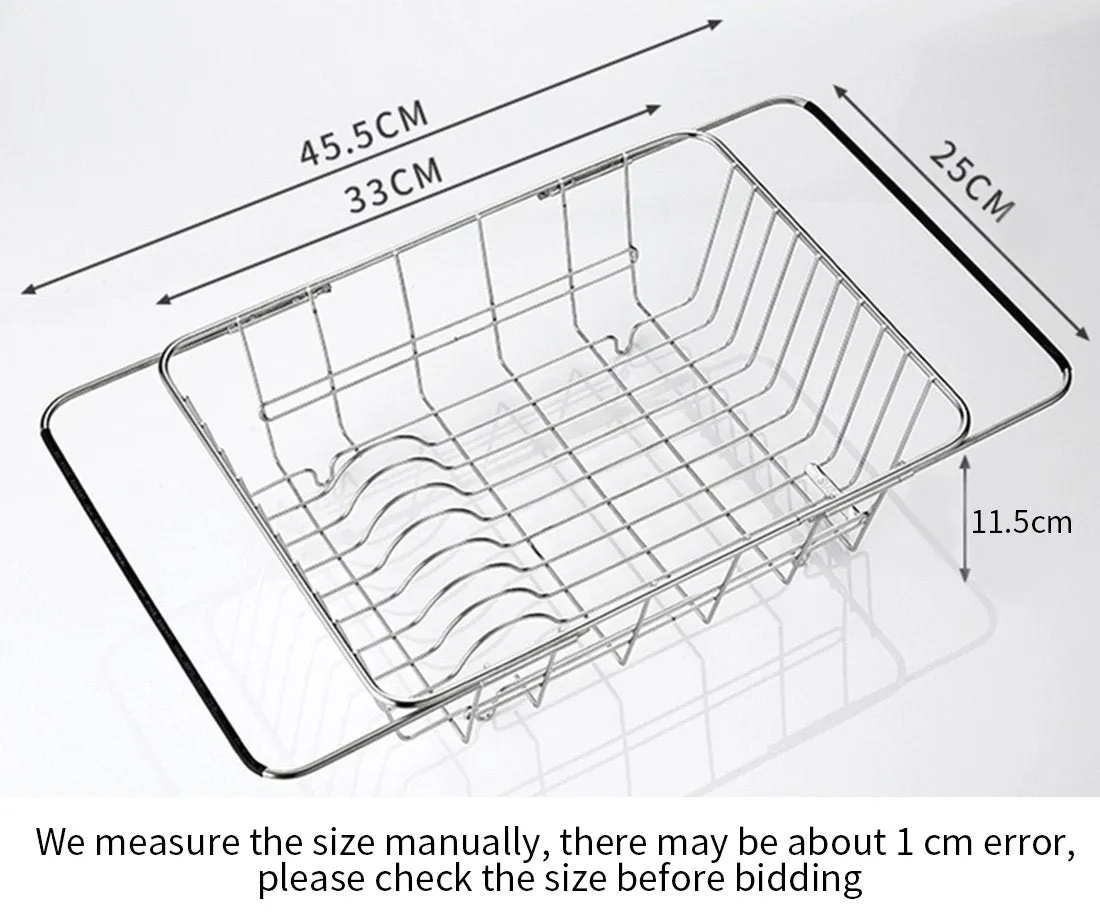 Homlly Expandable Stainless Steel Sink Dish Drainer