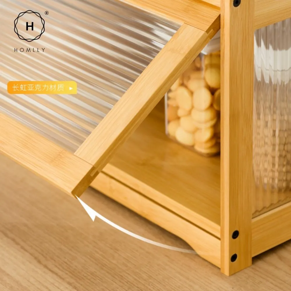 Homlly Kitchen Countertop Storage Mug Shelves Cupboard with Acrylic Door