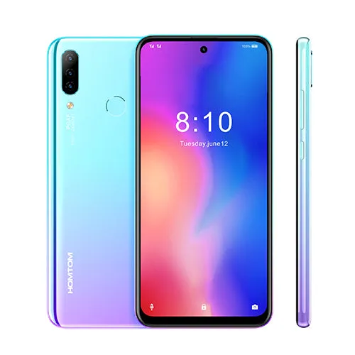 HOMTOM P30 Pro 4GB 64GB 4000mAh 6.41 Inch Android 9.0 Glass Case Mobile Phone Face ID 13MP MT6763 Octa Core 4G FDD-LTE Smartphone black