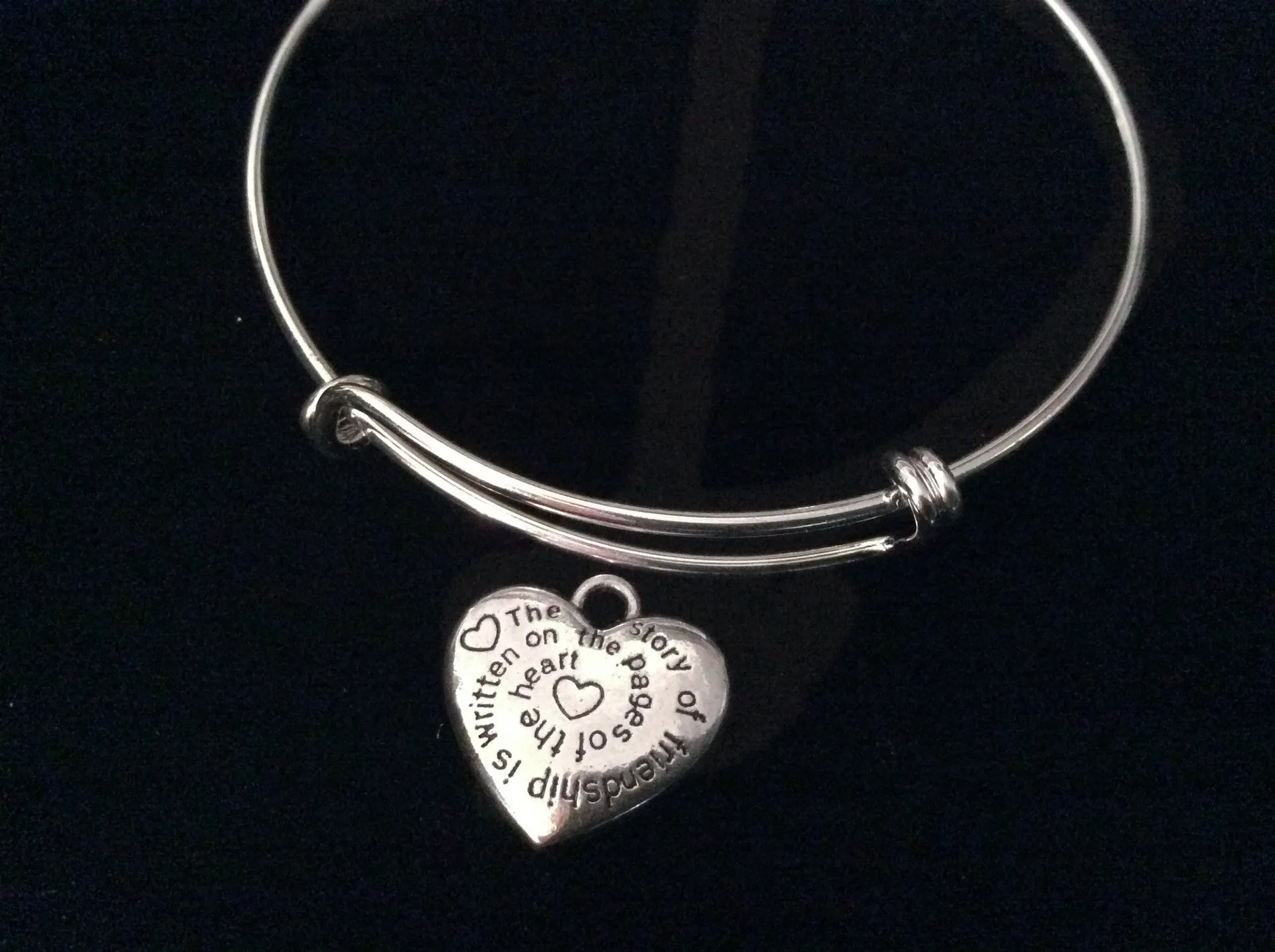 I Am a Better Me Because of You Silver Expandable Charm Bracelet Adjustable Wire Bangle Friend Gift