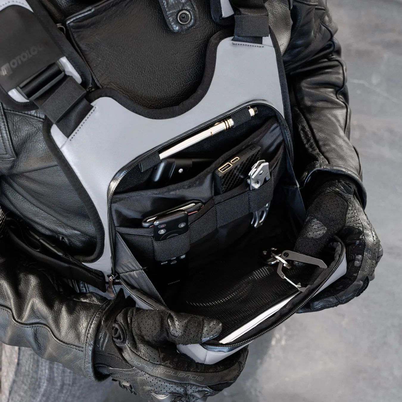 Insanely Reflective Motorcycle Chest Rig - Glowrider
