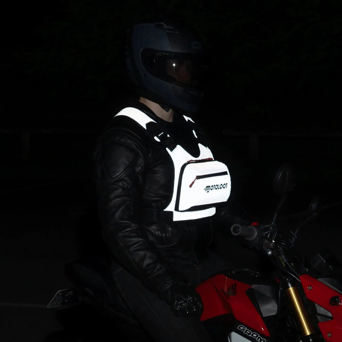 Insanely Reflective Motorcycle Chest Rig - Glowrider