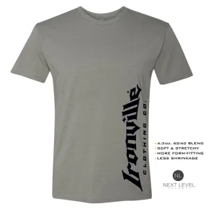 Ironville BLACK VERT LOGO Soft-Blend Fitted Gym T-shirt