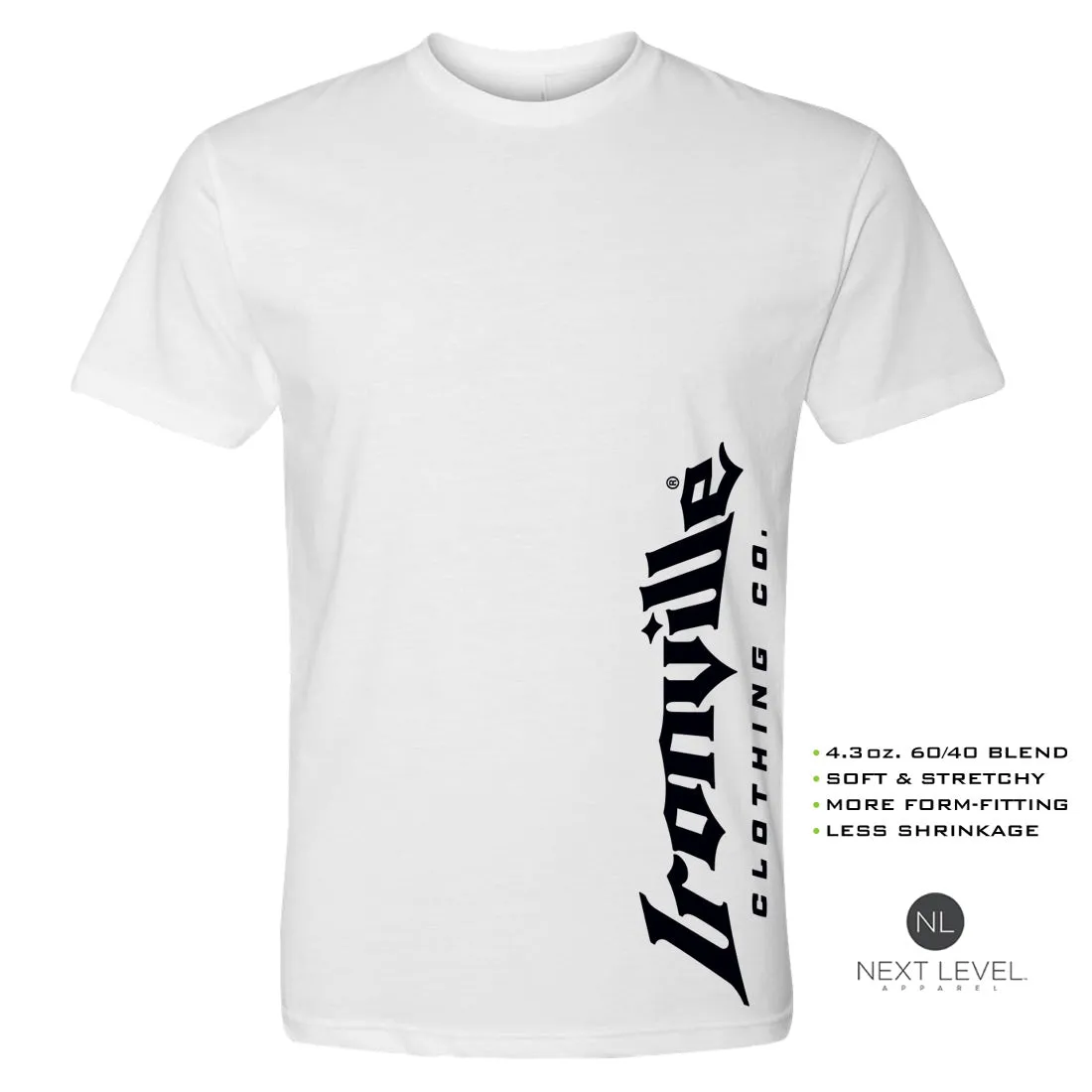 Ironville BLACK VERT LOGO Soft-Blend Fitted Gym T-shirt