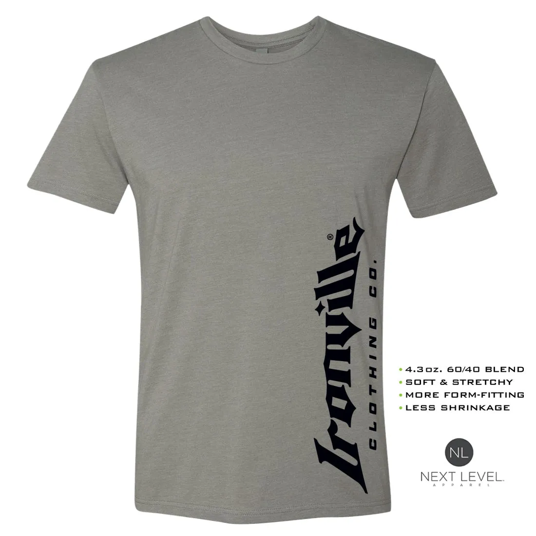 Ironville BLACK VERT LOGO Soft-Blend Fitted Gym T-shirt