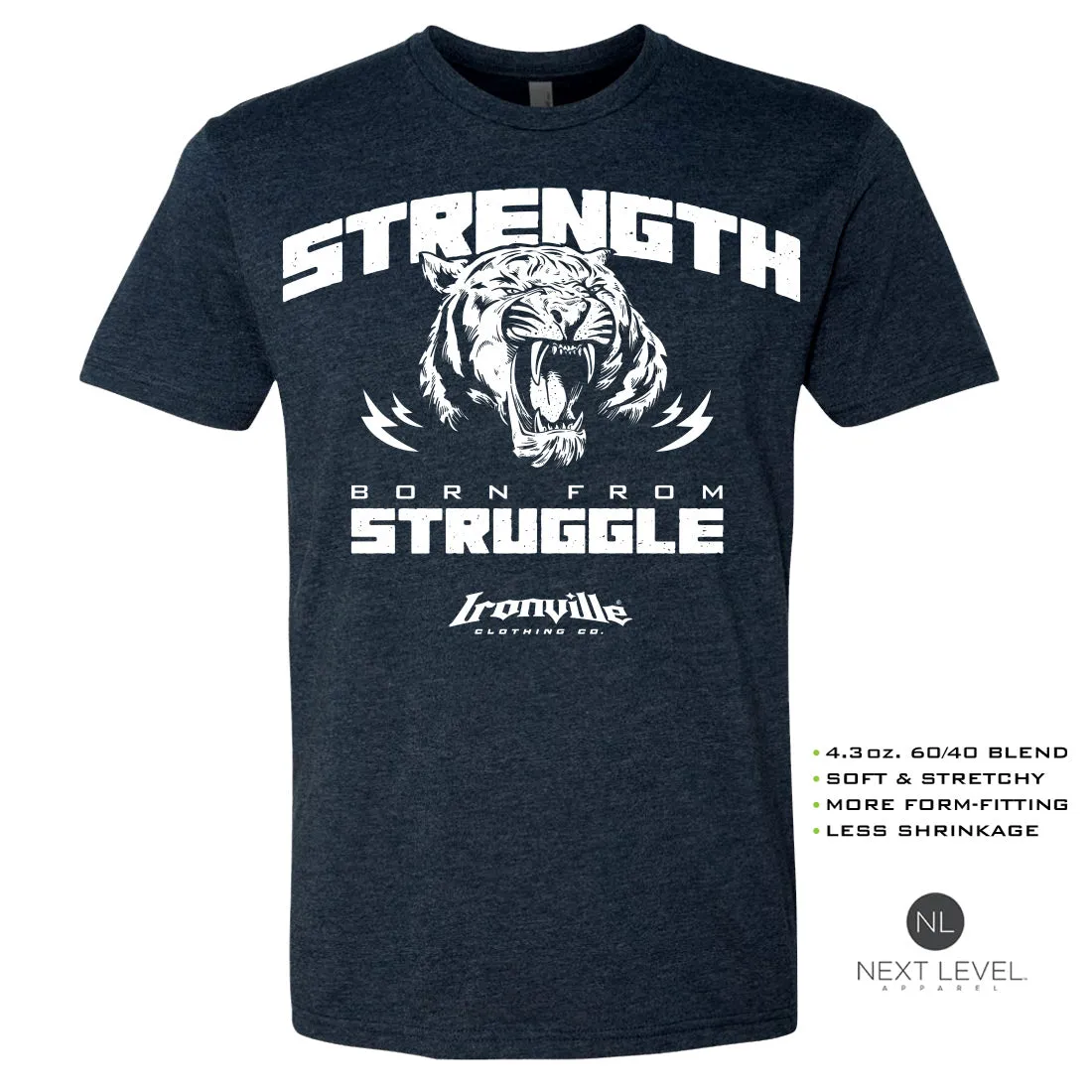 Ironville STRENGTH STRUGGLE Soft-Blend Gym T-Shirt