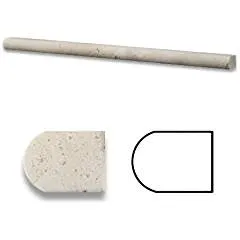 Ivory Travertine 1/2 X 12 Pencil Liner Trim Molding, Honed - 4" Sample