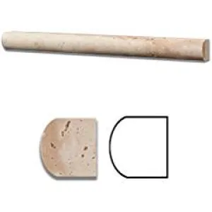 Ivory Travertine Honed 1 X 12 Dome Liner Trim Molding - Standard Quality - BOX of 15 PCS