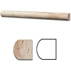 Ivory Travertine Honed 1 X 12 Dome Liner Trim Molding - Standard Quality - BOX of 15 PCS