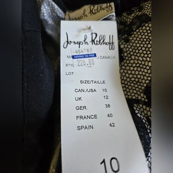 Joseph Ribkoff Jacket Size 10 Black Lace Brocade Sparkle Zip Up Blazer Top NWT