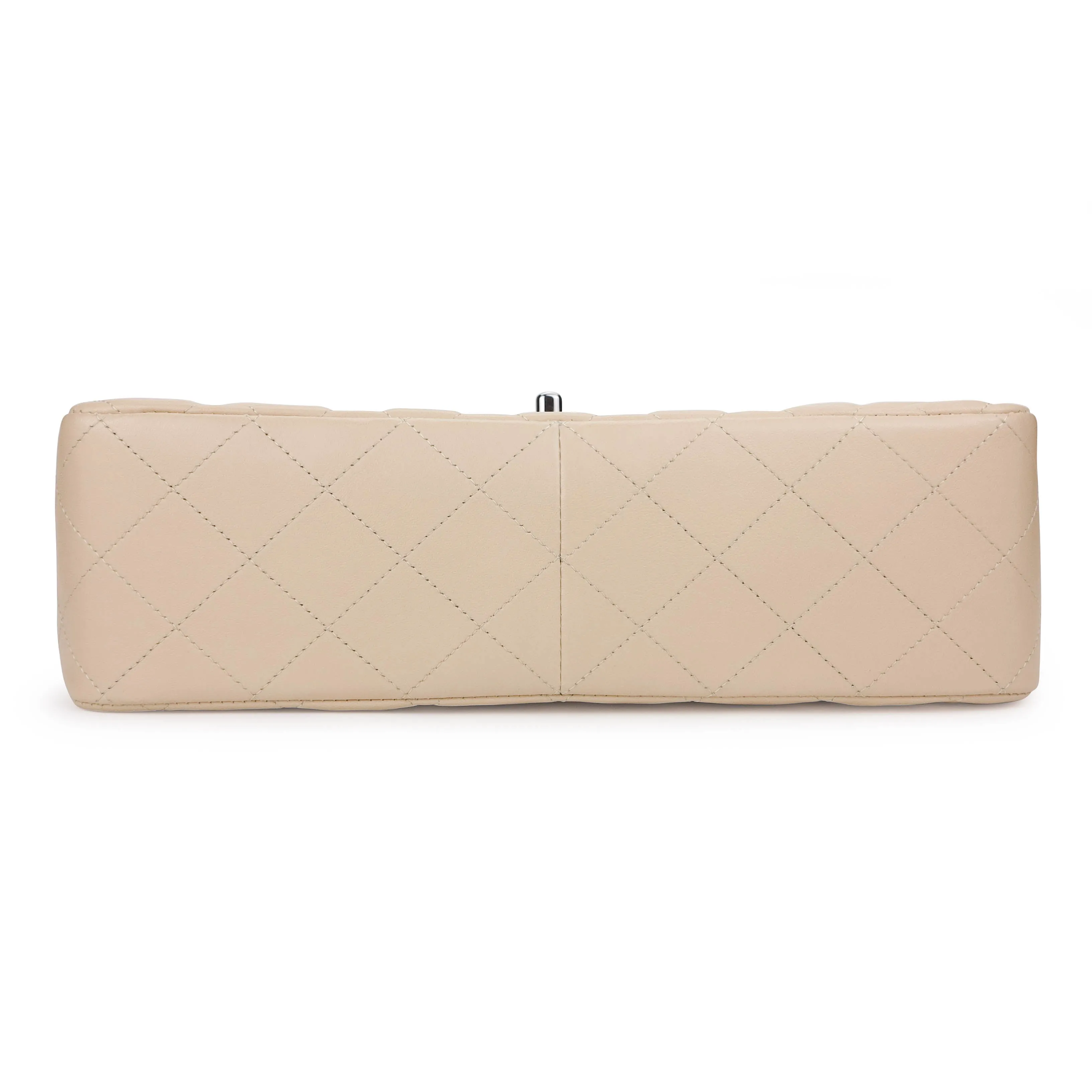 Jumbo Classic Single Flap Bag in Beige Clair Lambskin