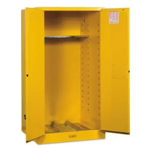 Justrite Vertical Drum Safety Cabinets, Manual-Closing Cabinet, 1 55-Gallon Drum, 1 Door, 896200