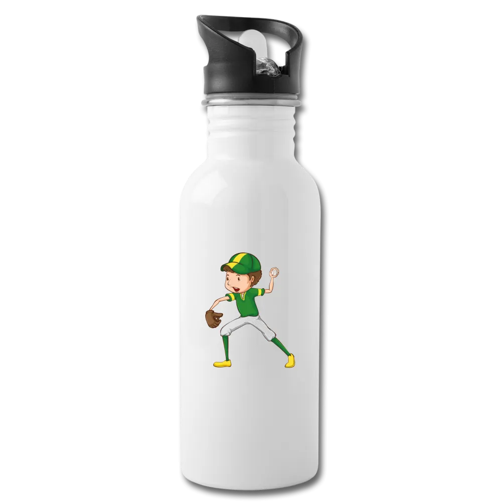 Kid Playing Baseball Water Bottle