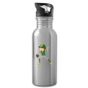 Kid Playing Baseball Water Bottle