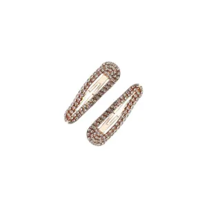 Kitsch Mini Rhinestone Snap Clips - Rose Gold