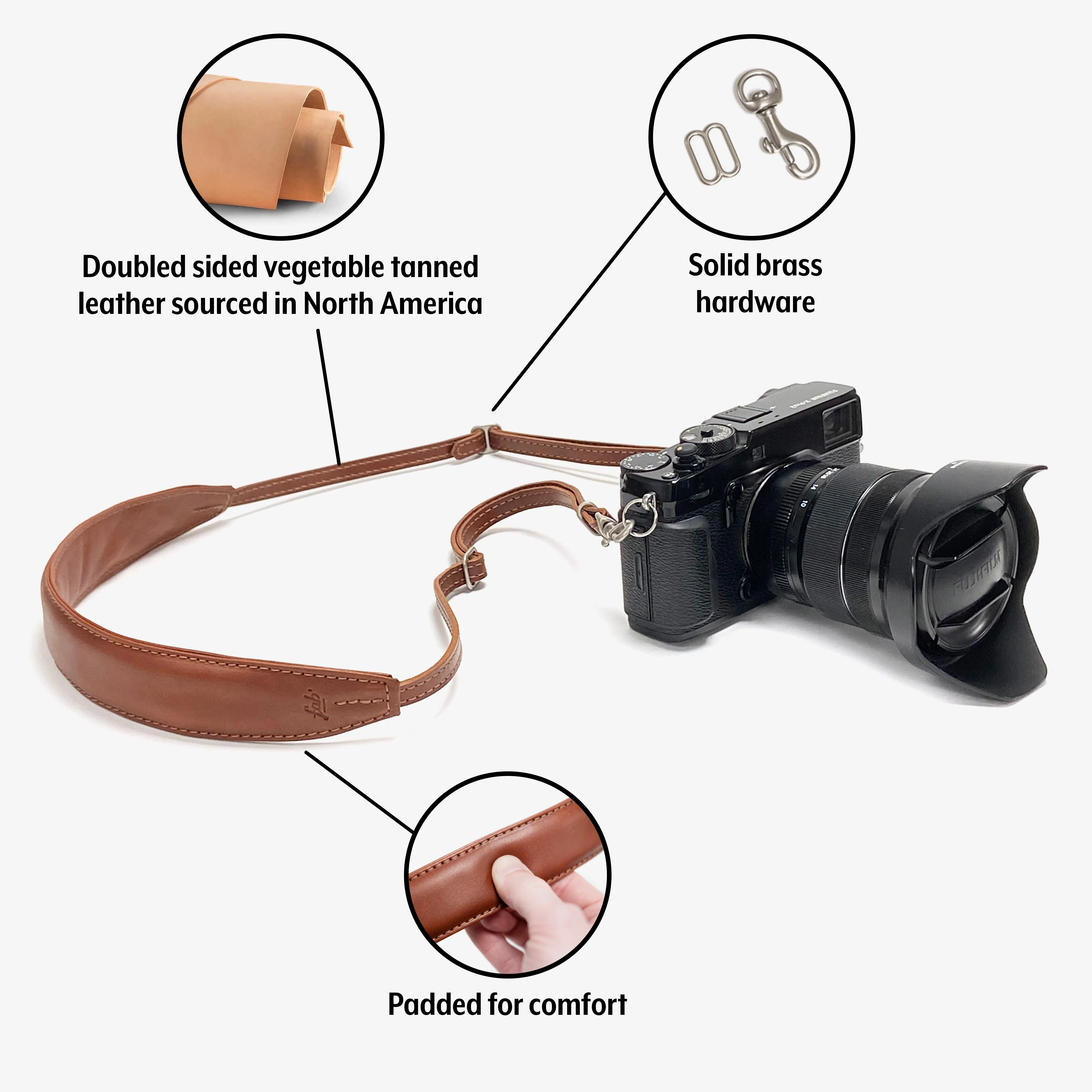 Leather camera strap (F11)