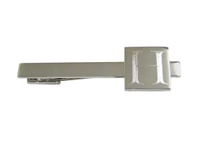 Letter H Etched Monogram Square Tie Clip