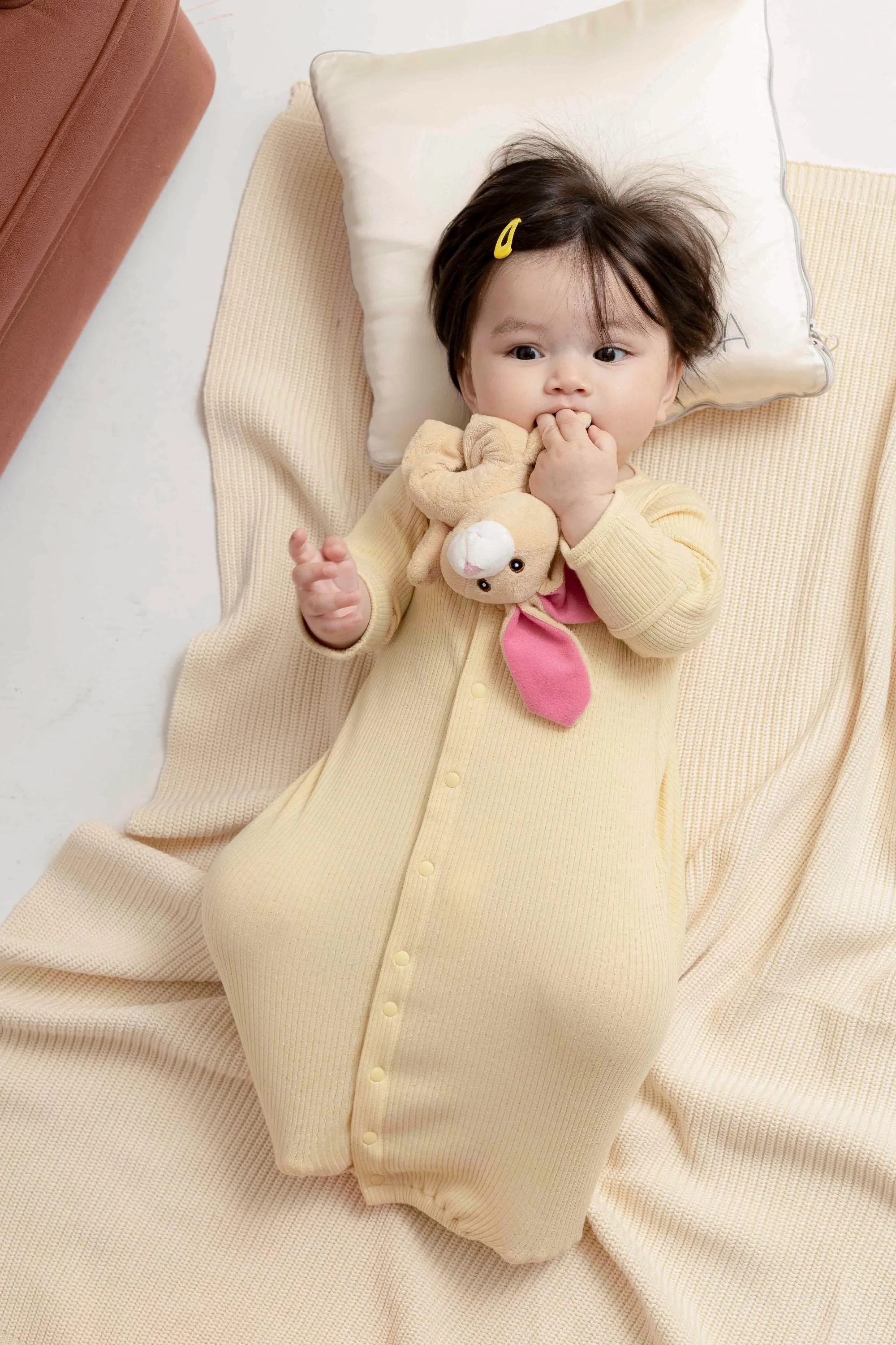Long-sleeve Convertible Romper - Yellow